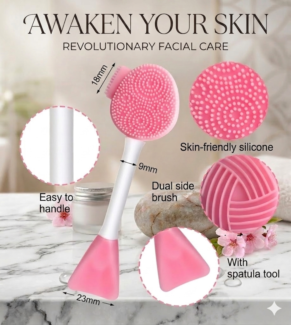 Cepillo de Limpieza Facial Profunda y Espátula para Mascarillas