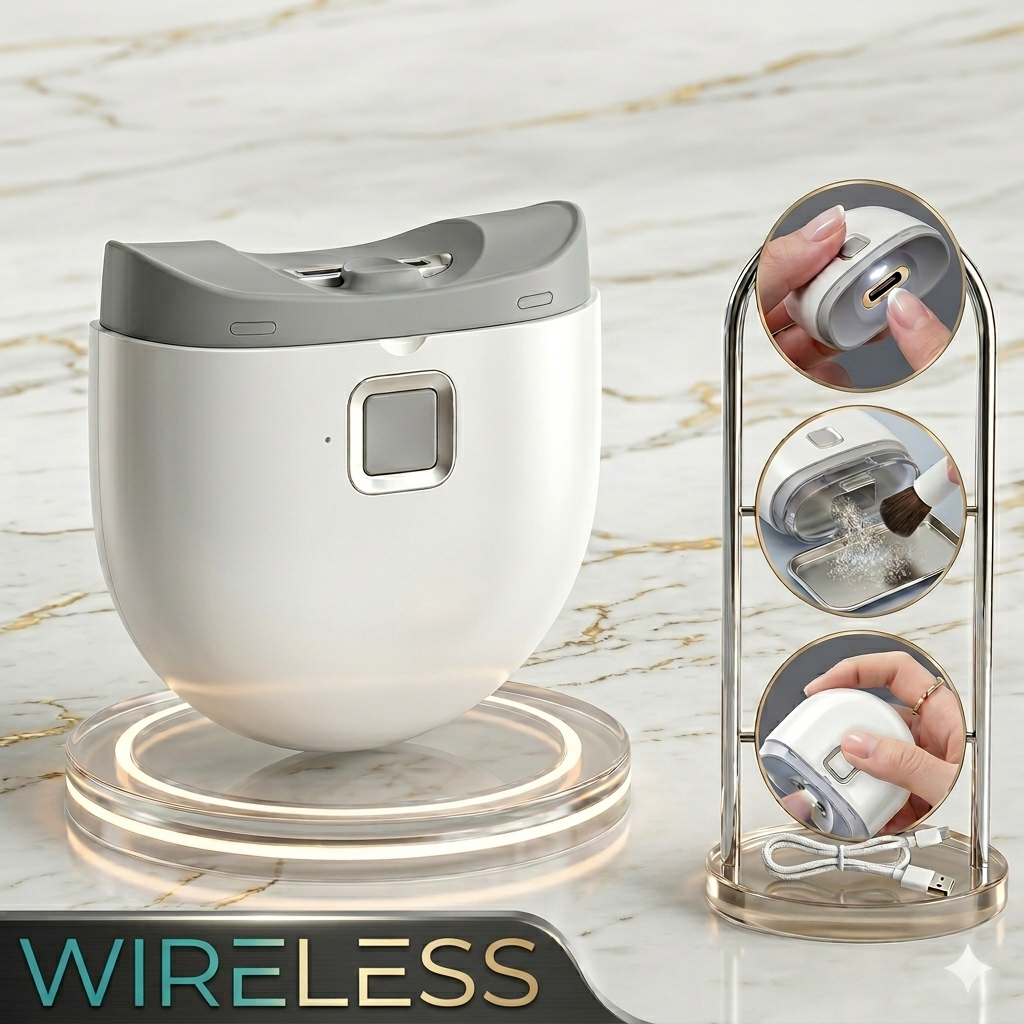 Rechargeable Automatic Electric Nail Clipper with LED Light and Waste Compartment