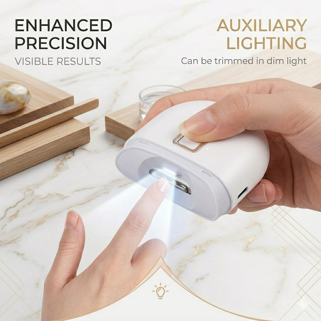 Rechargeable Automatic Electric Nail Clipper with LED Light and Waste Compartment