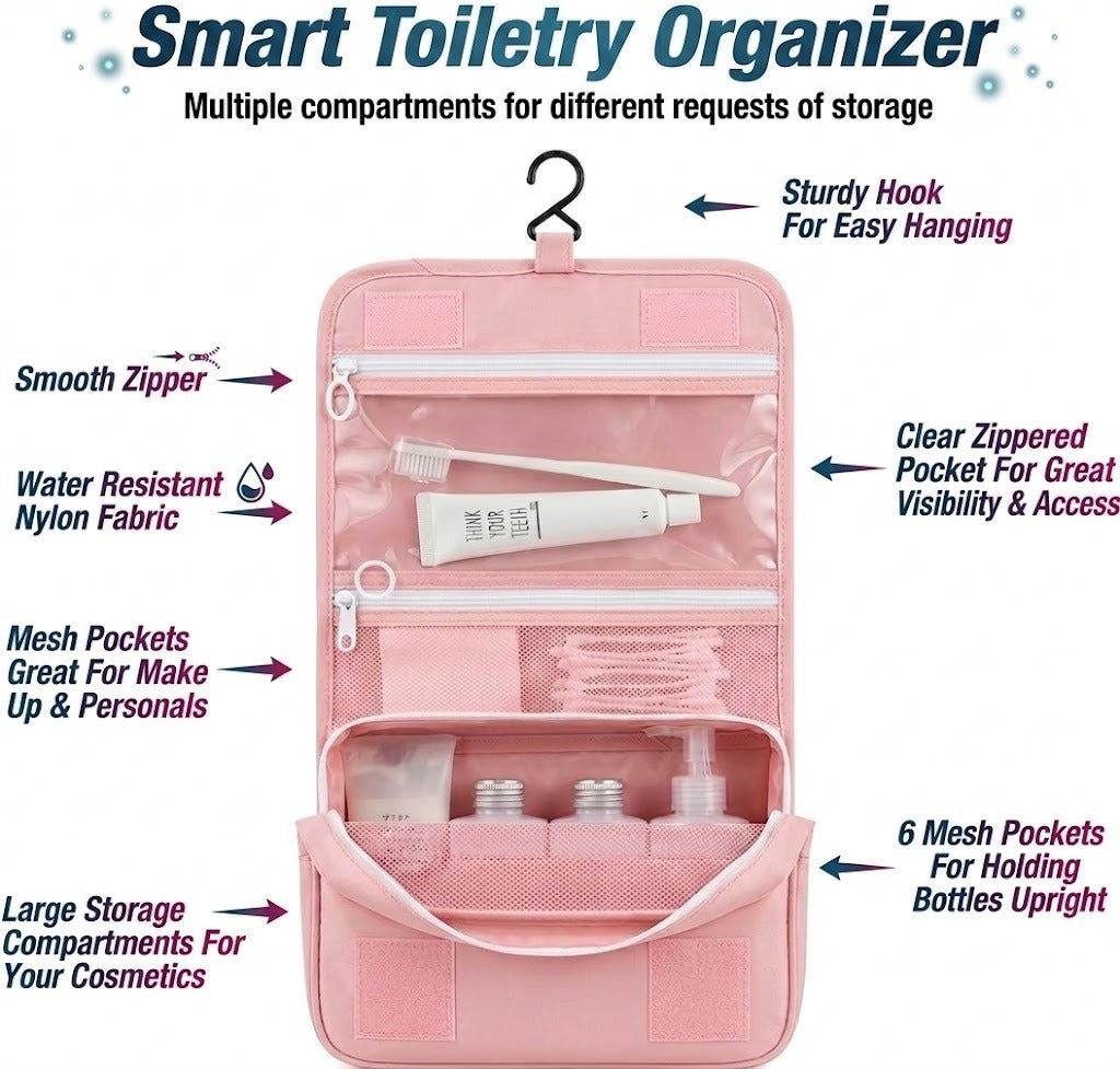 Organizador de viaje 3 en 1: El neceser colgante definitivo